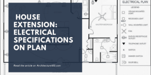 House extension electrical specifications on plan